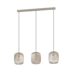 Romazzina-riippuvalaisin, beige, pituus 90 cm, 3-lamppuinen, metalli