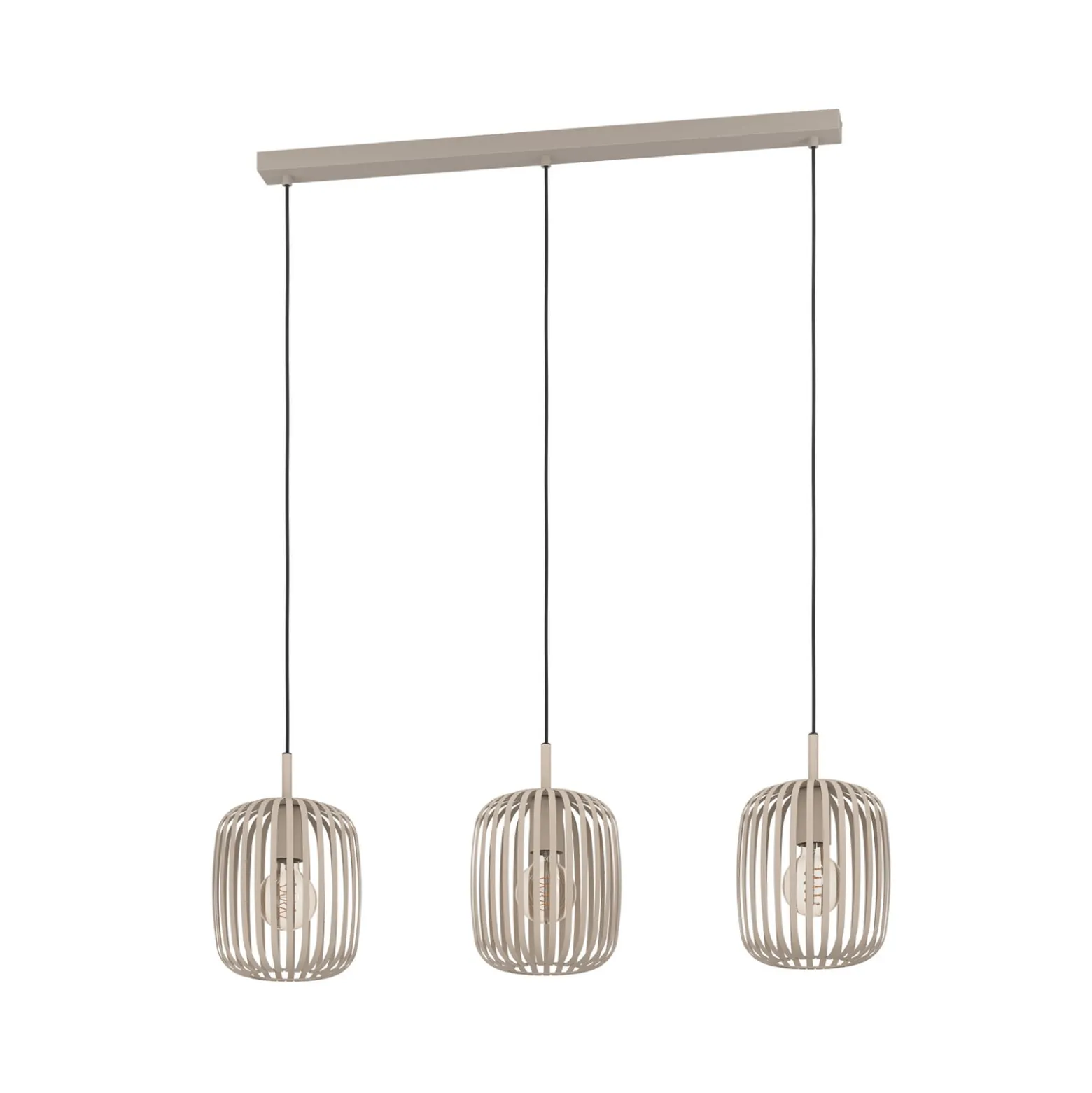 Romazzina-riippuvalaisin, beige, pituus 90 cm, 3-lamppuinen, metalli