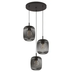 Romazzina-riippuvalaisin, Ø 46 cm, musta, 3-valo, teräs