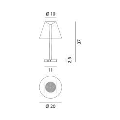 Rotaliana Dina+ LED ladattava pöytävalaisin valkoinen/valkoinen