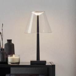 Rotaliana Dina+ T1 LED-akkukäyttöinen pöytävalaisin, musta