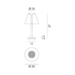 Rotaliana Dina T1 LED-pöytälamppu, pronssi