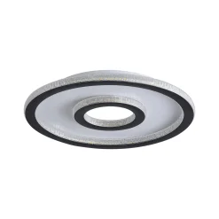 Roundel-LED-kattovalaisin, valkoinen/musta, halkaisija 35 cm, rauta/akryyli