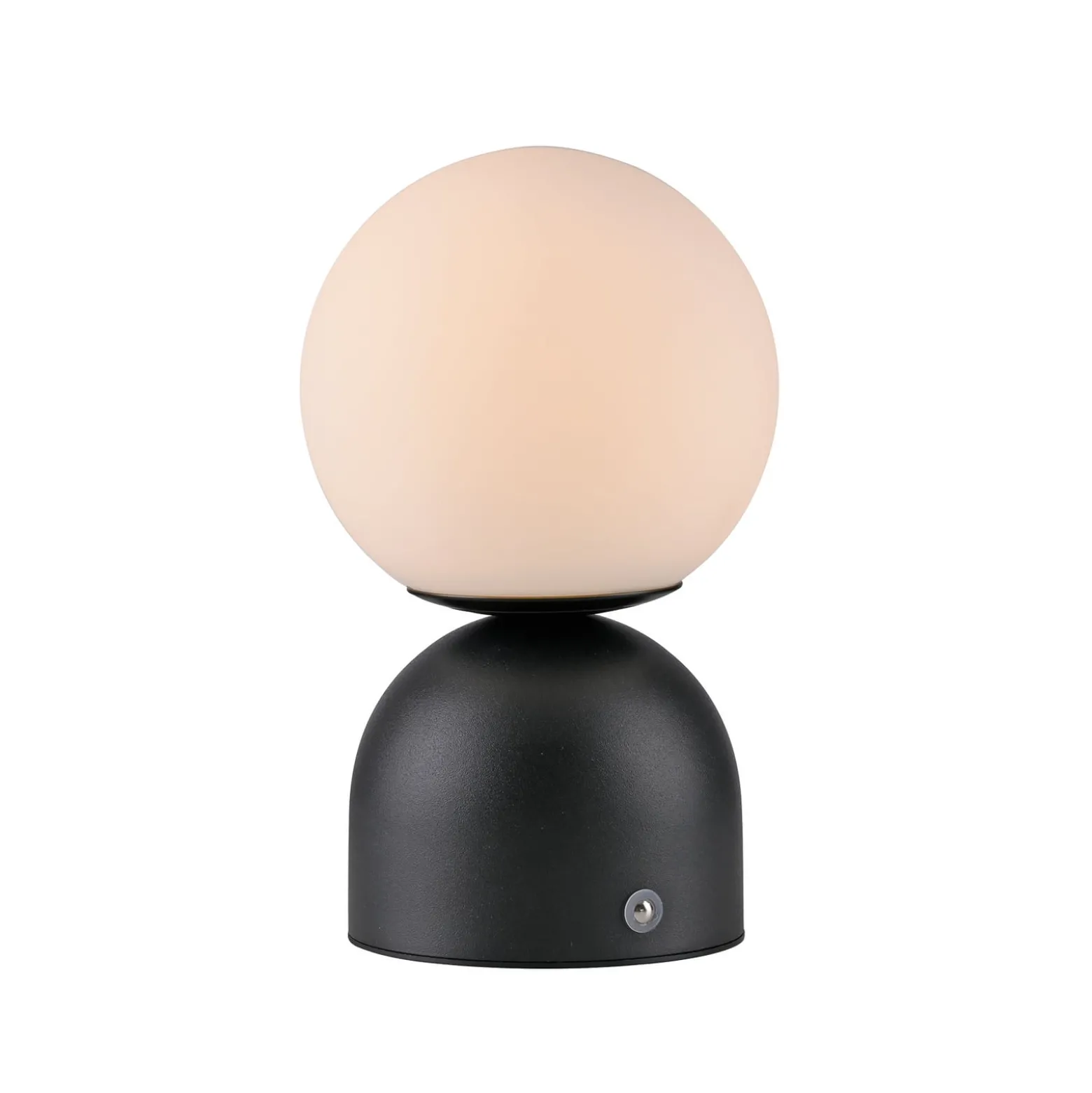 RUDI-LED-akkukäyttöinen pöytälamppu, musta, korkeus 20 cm, CCT, kosketusohjaus