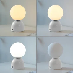 RUDI-LED-akkukäyttöinen pöytävalaisin, valkoinen, korkeus 20 cm, CCT,