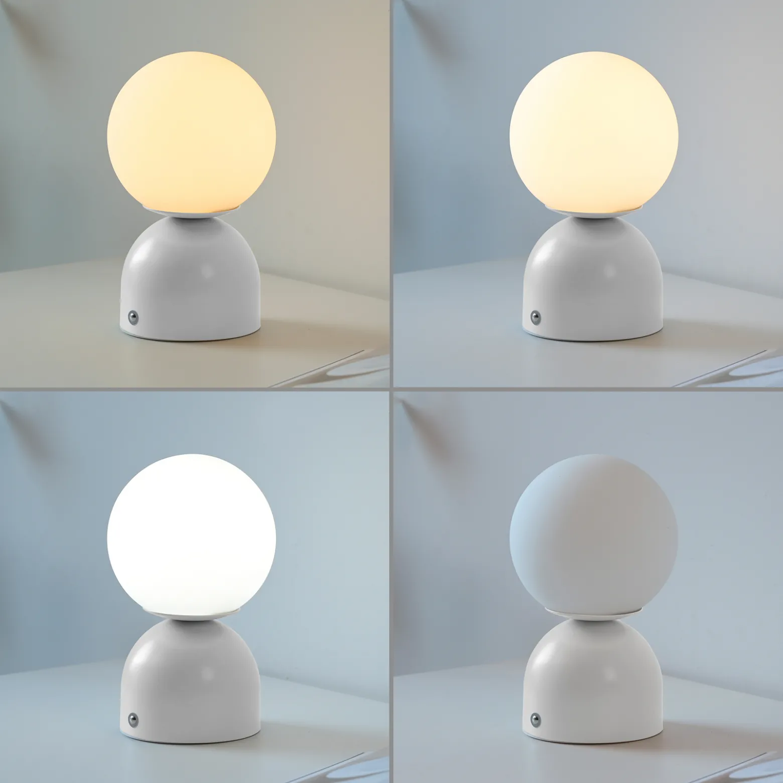 RUDI-LED-akkukäyttöinen pöytävalaisin, valkoinen, korkeus 20 cm, CCT,