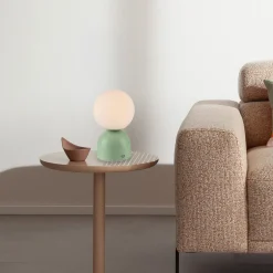 RUDI-LED-akkukäyttöinen pöytävalaisin, vihreä, korkeus 20 cm, CCT,