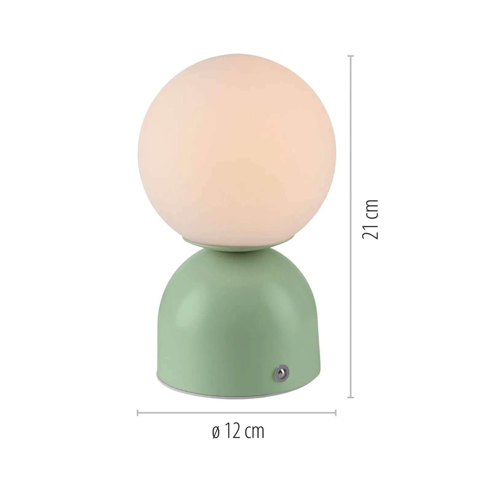 RUDI-LED-akkukäyttöinen pöytävalaisin, vihreä, korkeus 20 cm, CCT,
