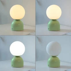 RUDI-LED-akkukäyttöinen pöytävalaisin, vihreä, korkeus 20 cm, CCT,