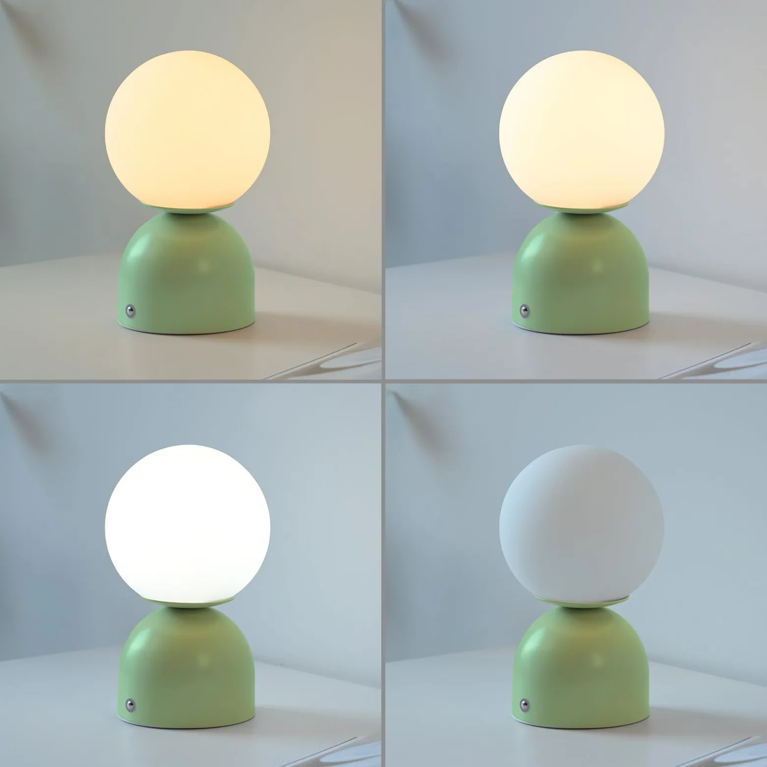 RUDI-LED-akkukäyttöinen pöytävalaisin, vihreä, korkeus 20 cm, CCT,