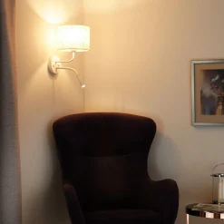 Rullaseinävalaisin, juutti, valkoinen/beige, lukuvalot, lukuvalo