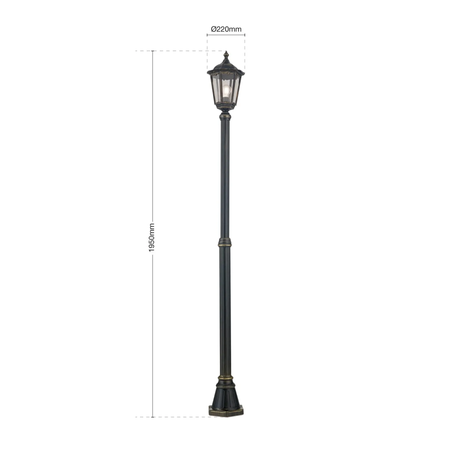 Ruskea lyhtypylväs Fabio, 1-lamppuinen 211 cm