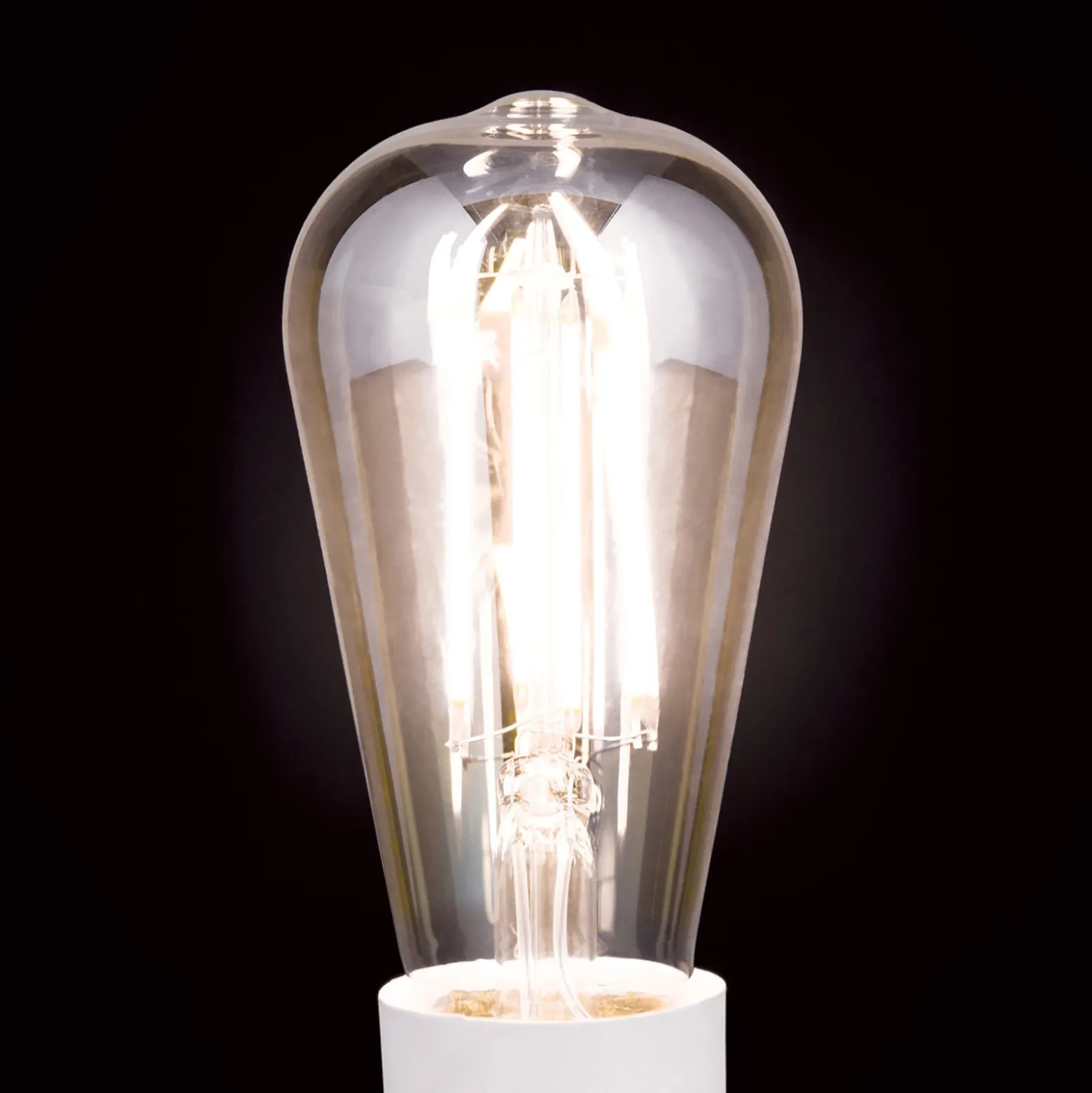 Rustiikki LED-lamppu E27 ST64 6W amber 2200K him.