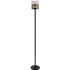 Salerno-LED-lattiavalo, 2 700 K, musta/savu