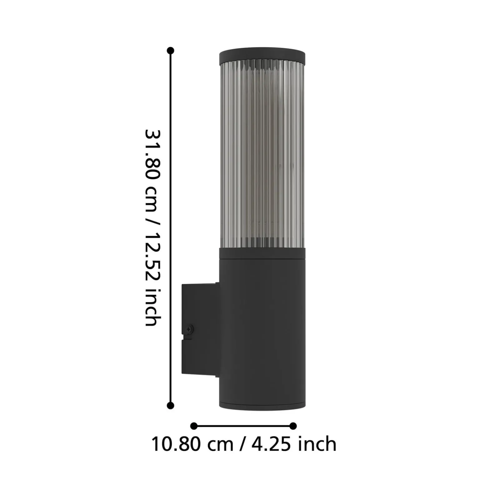 Salle ulkoseinävalaisin, korkeus 31 cm, musta, alumiinia