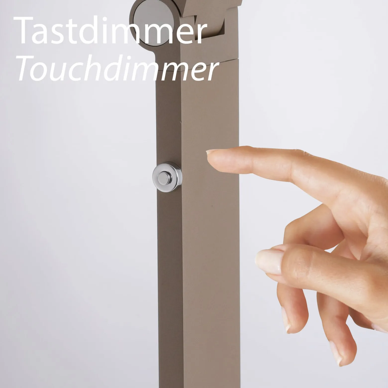 SAMSKY-LED-lattiavalo, pronssi, korkeus 161 cm, metallinen kosketushimmennin