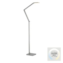 SAMSKY-LED-lattiavalo, teräs, korkeus 161 cm, metallinen kosketusdimmeri