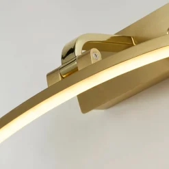 Santorini LED-seinävalaisin, leveys 40 cm, messinki, kallistettava