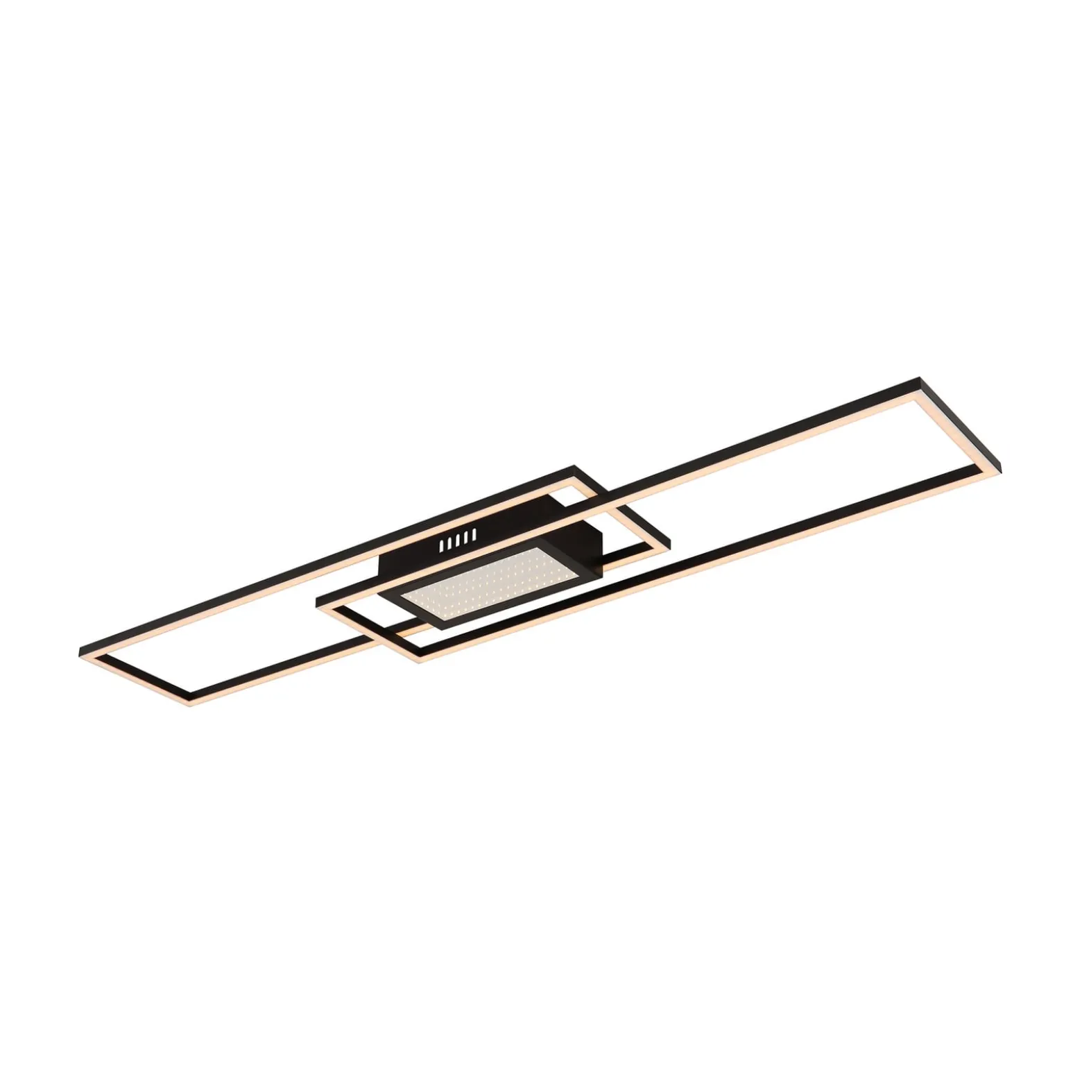 Saunders LED-kattovalaisin, pituus 96 cm, musta, 3D-efekti