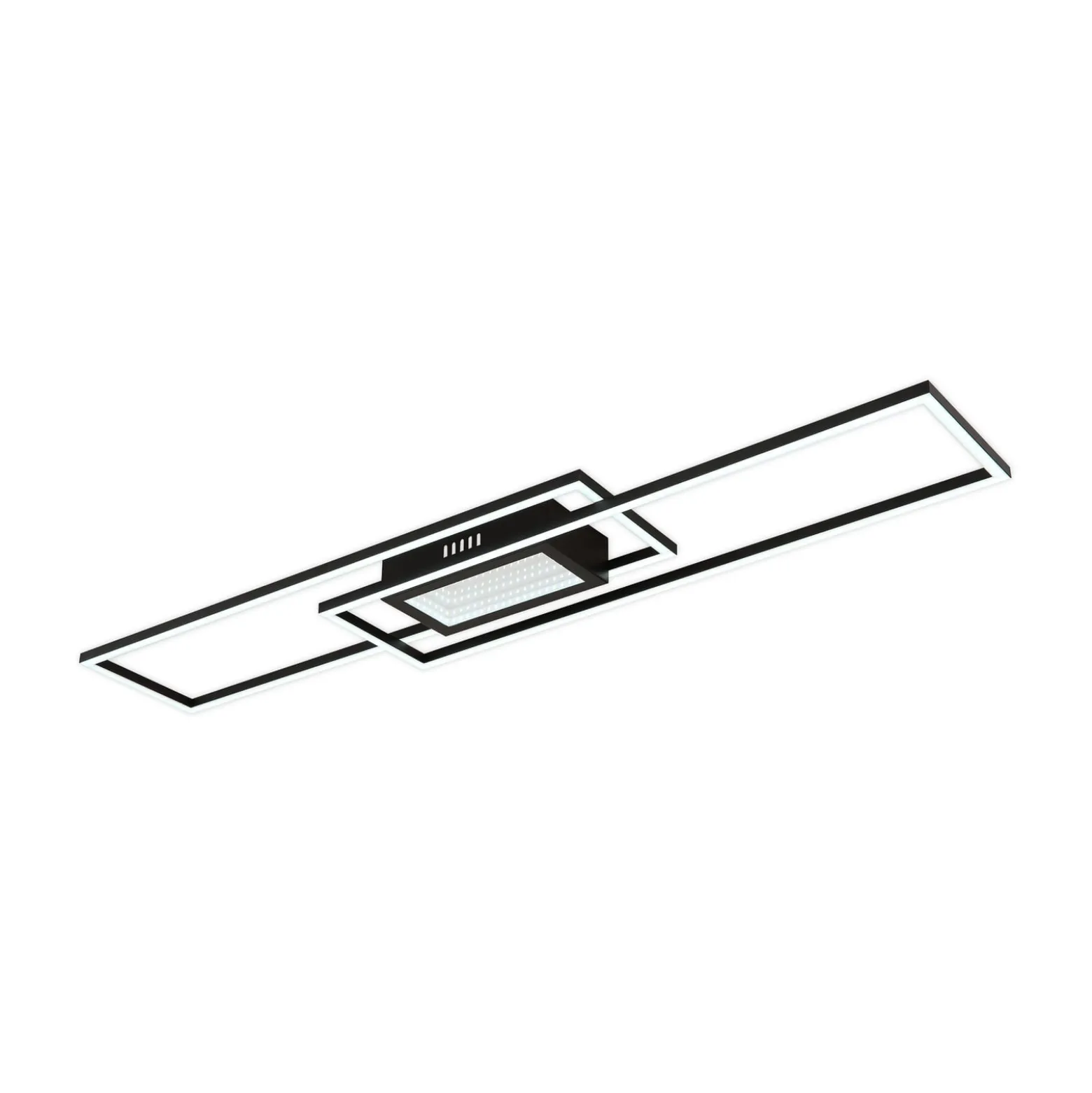 Saunders LED-kattovalaisin, pituus 96 cm, musta, 3D-efekti