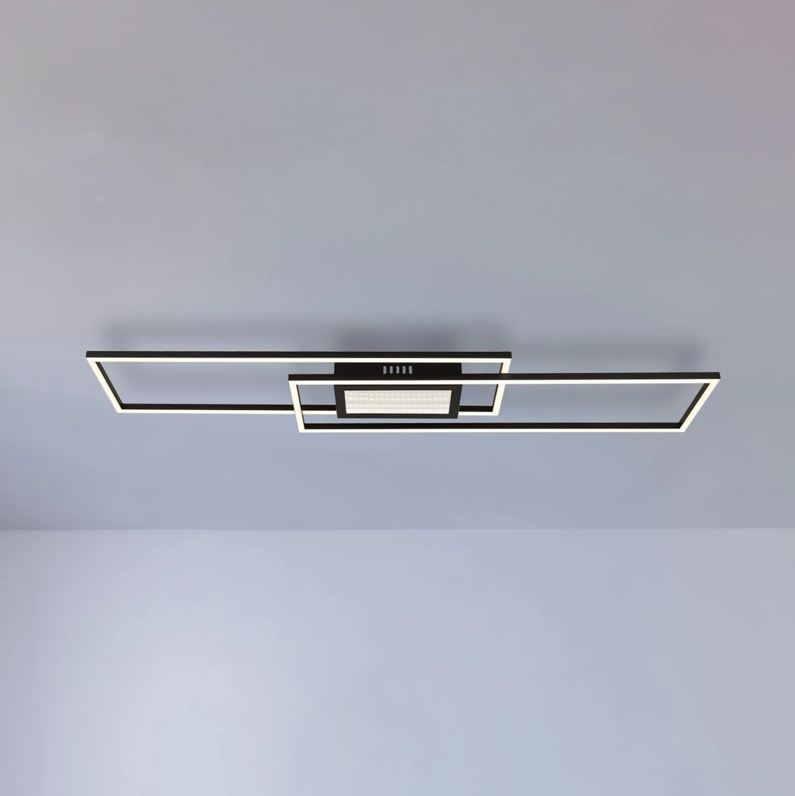 Saunders LED-kattovalaisin, pituus 96 cm, musta, 3D-efekti