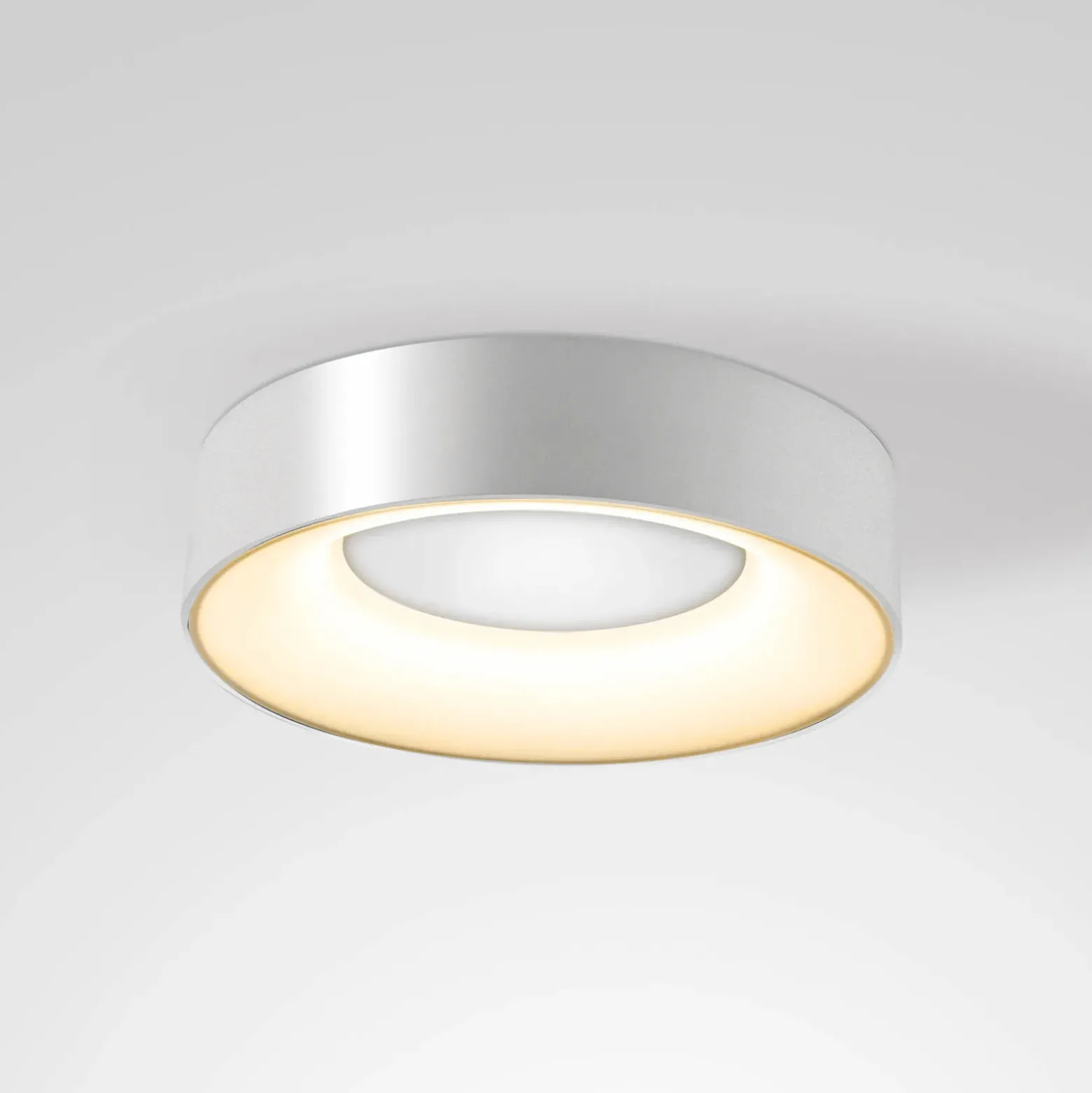 Sauro LED-kattovalaisin, Ø 30 cm, hopea