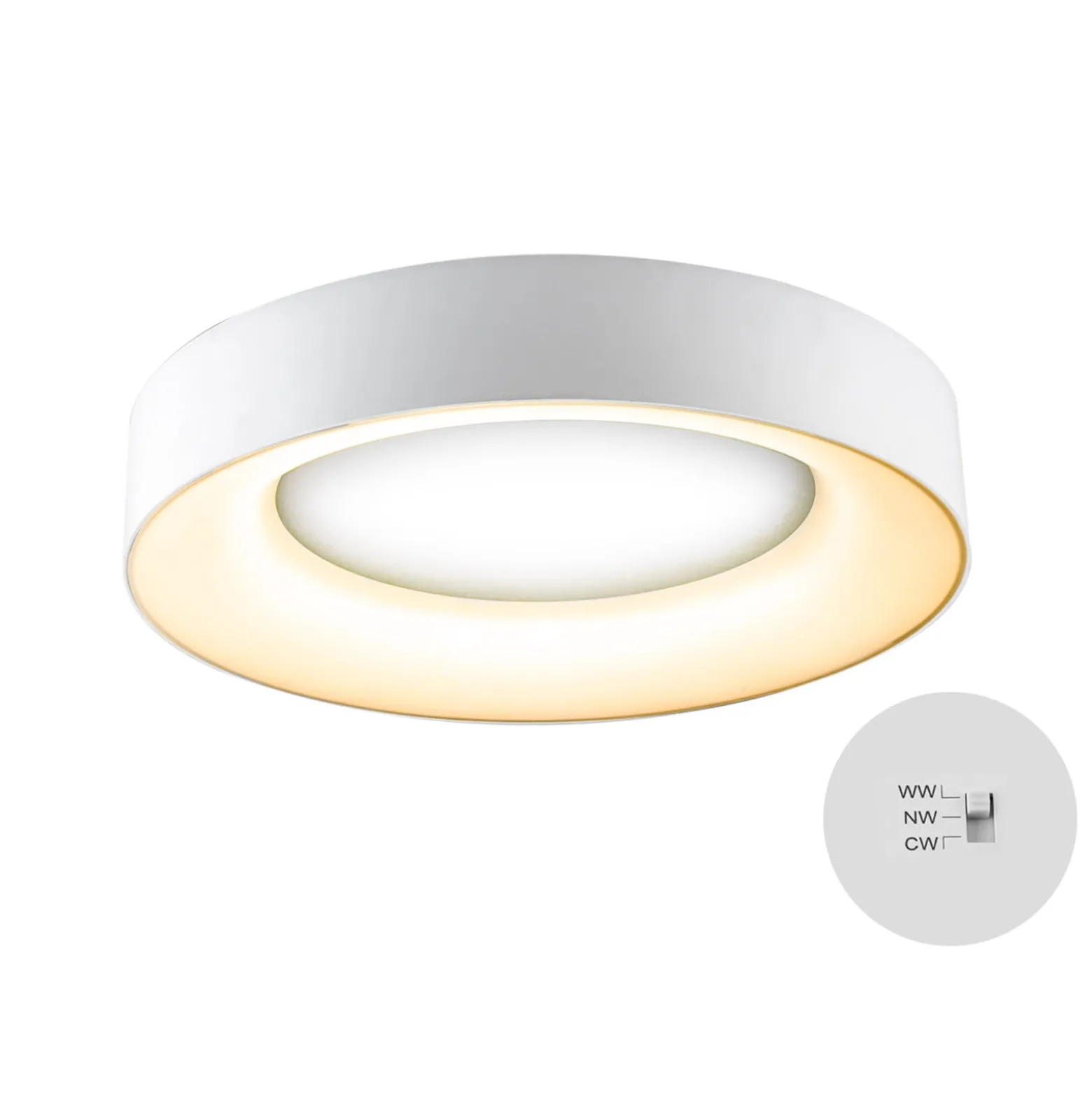 Sauro LED-kattovalaisin, Ø 40 cm, valkoinen