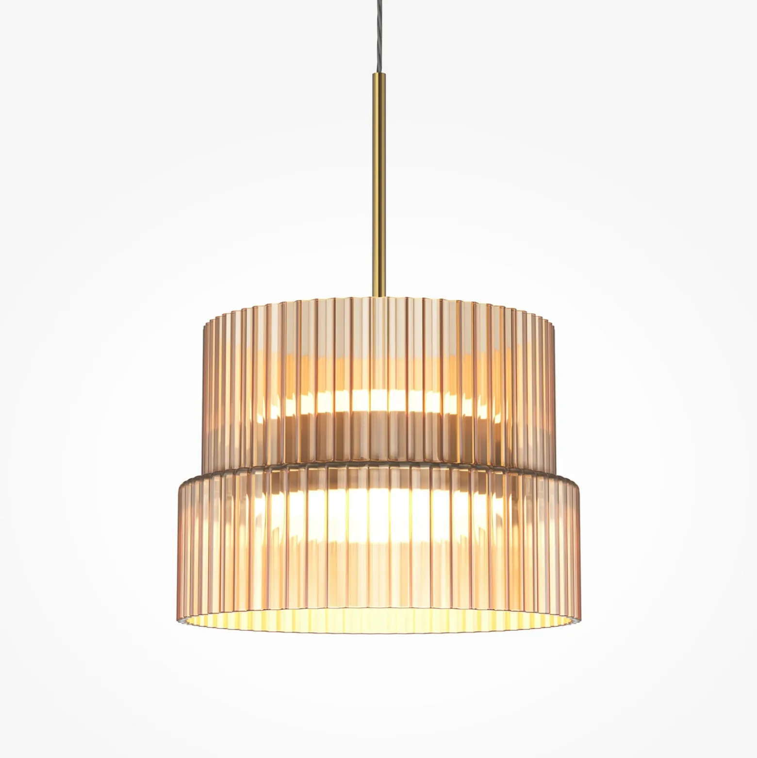 SCALA-LED-riippuvalaisin, ruskea/pronssi, halkaisija 15 cm, lasi, himmennettävä