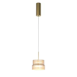 SCALA-LED-riippuvalaisin, ruskea/pronssi, halkaisija 15 cm, lasi, himmennettävä
