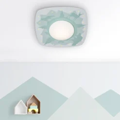 Scandi forest LED-kattovalaisin, 58 cm, vihreä, MDF-puu