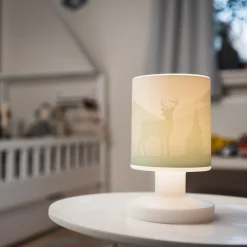 Scandi Wald LED-ladattava pöytävalaisin, vihreä, 21 cm, muovia