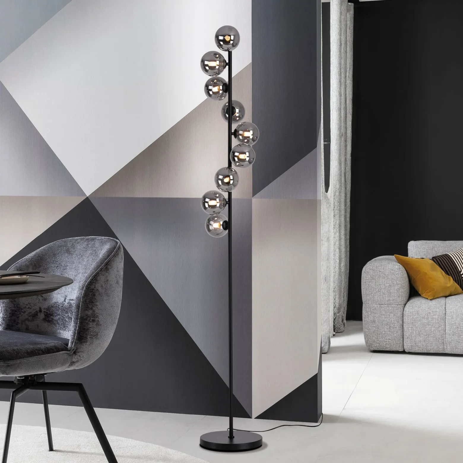 Schöner Wohnen lattiavalaisin Dubai, savulasi, 9-lamppuinen, G9