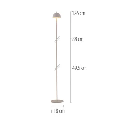 Schöner Wohnen LED-akkukäyttöinen lattiavalaisin Bellis, hiekkatuuli, IP54