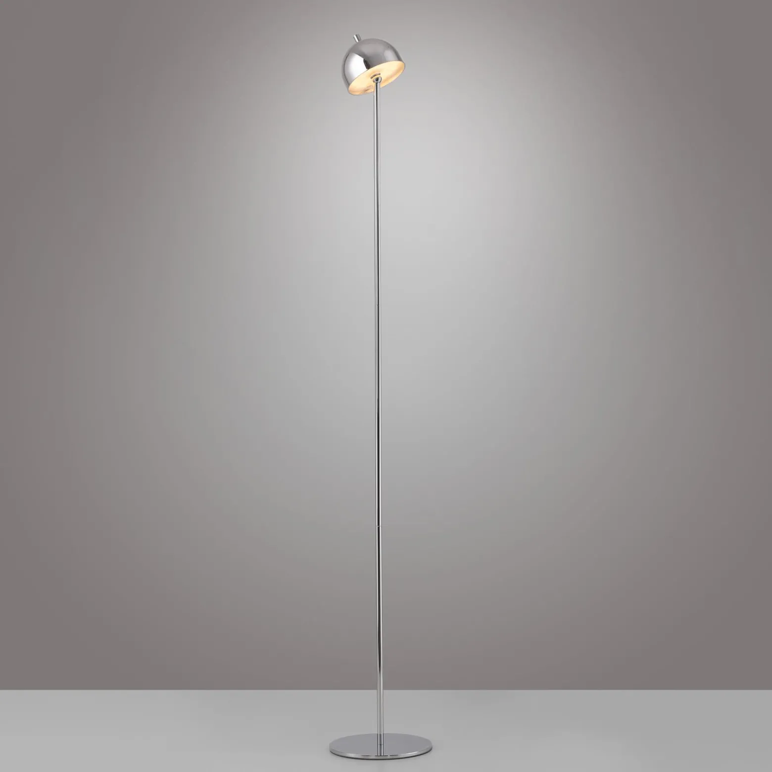 Schöner Wohnen LED-akkukäyttöinen lattiavalaisin Bellis kromi, IP54 3 000 K