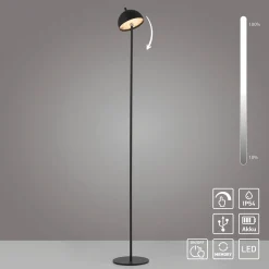 Schöner Wohnen LED-akkukäyttöinen lattiavalo Bellis, musta, IP54