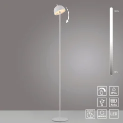 Schöner Wohnen LED-akkukäyttöinen lattiavalo Bellis, valkoinen, IP54
