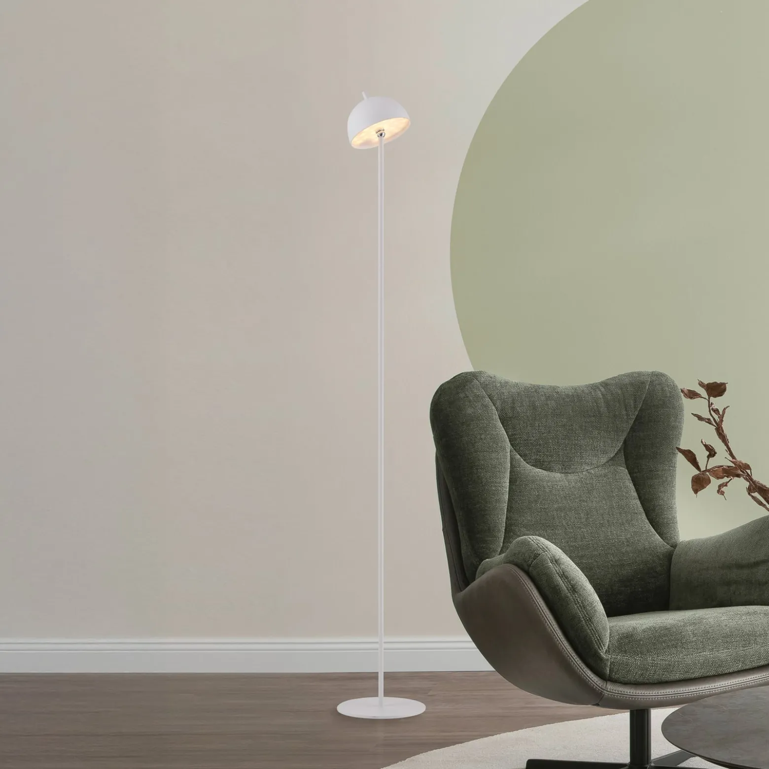 Schöner Wohnen LED-akkukäyttöinen lattiavalo Bellis, valkoinen, IP54