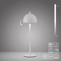 Schöner Wohnen LED-akkukäyttöinen pöytälamppu Bellies, valkoinen, IP54