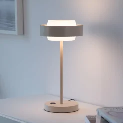 SCHÖNER WOHNEN LED-pöytälamppu Elmo, hiekkatuuli, 3000 K himmennettävä