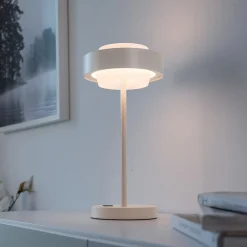 SCHÖNER WOHNEN LED-pöytälamppu Elmo, hiekkatuuli, 3000 K himmennettävä