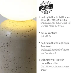 Schöner Wohnen pöytävalaisin Traventa, beige/valkoinen, G9