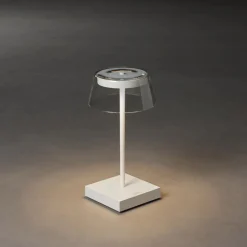 Scilla-LED-pöytälamppu, USB, valkoinen