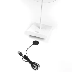 Scilla-LED-pöytälamppu, USB, valkoinen