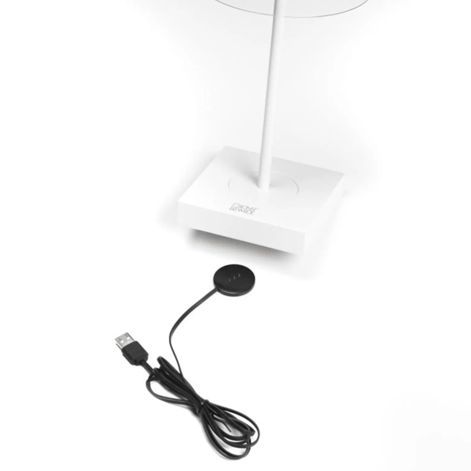 Scilla-LED-pöytälamppu, USB, valkoinen