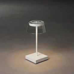 Scilla-LED-pöytälamppu, USB, valkoinen