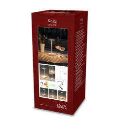 Scilla-LED-pöytälamppu, USB, valkoinen