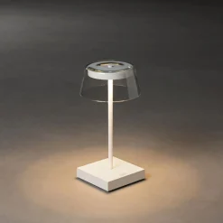 Scilla-LED-pöytälamppu, USB, valkoinen