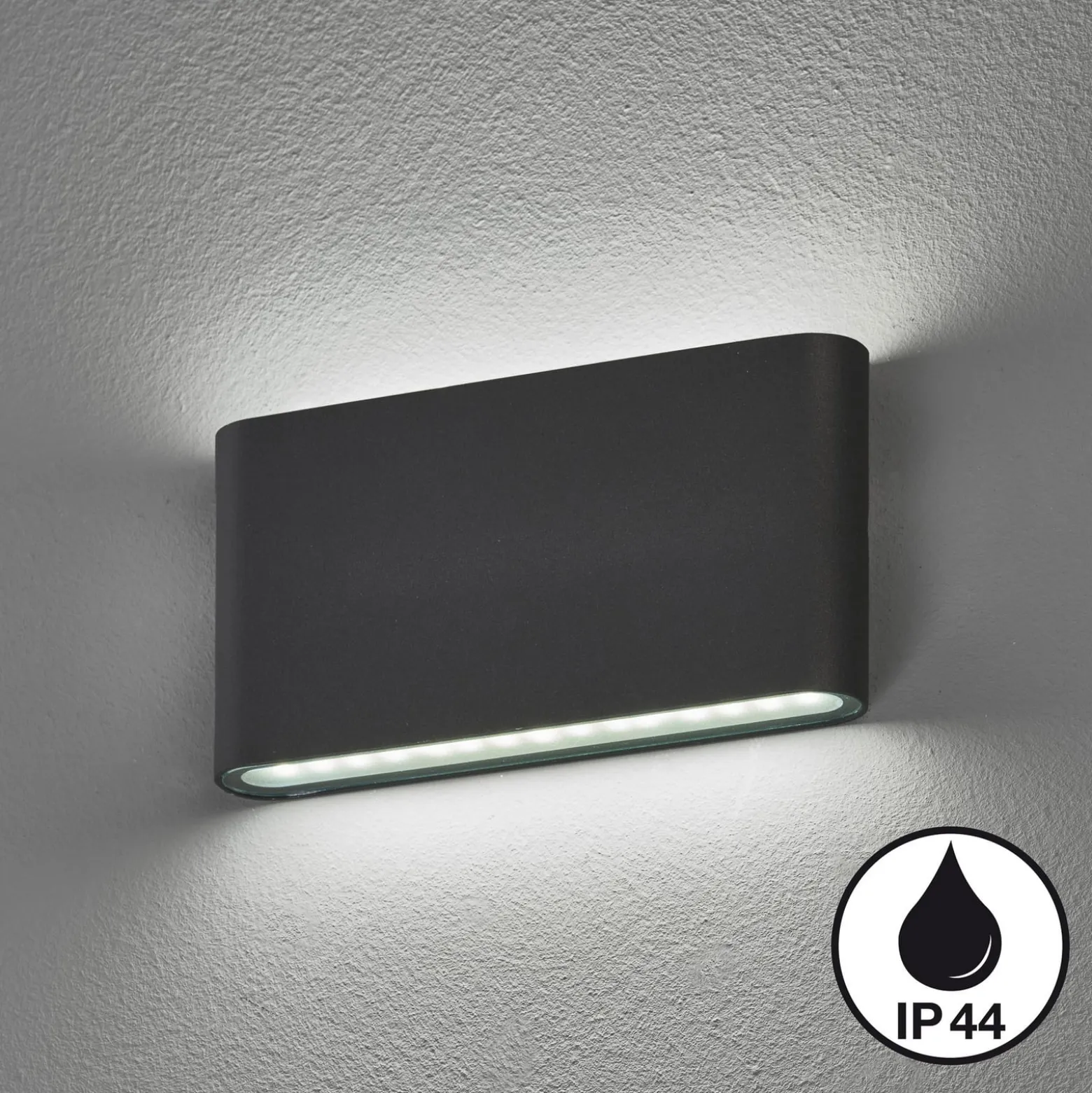 Scone LED-ulkoseinävalaisin, musta, leveys 17,5 cm, 2-valo.