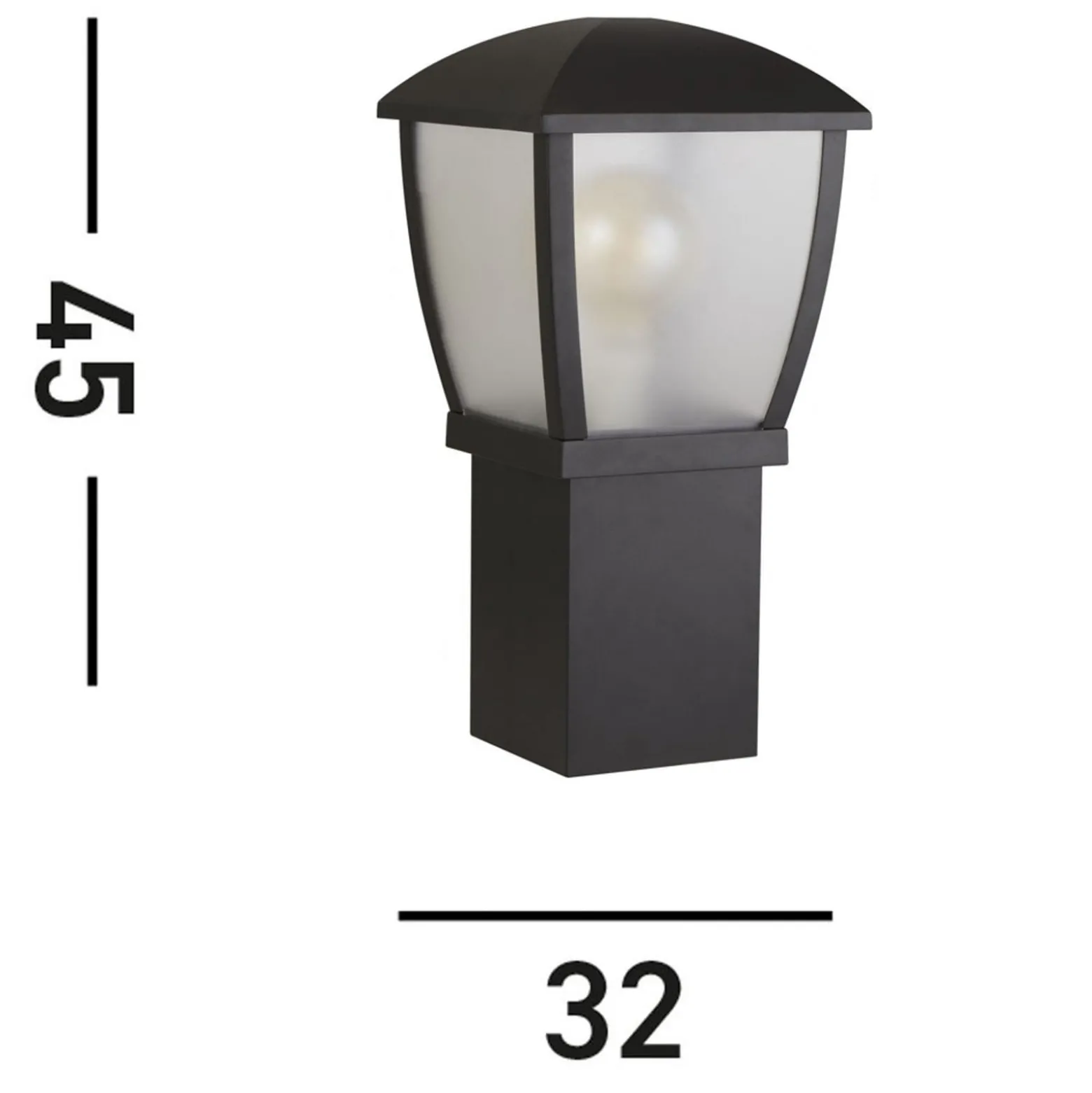 Seattlen polarivalaisin, IP44, musta, korkeus 45 cm, metallia