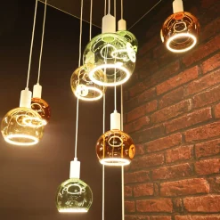 SEGULA LED-pallovalaisin Kelluva, E27 oranssi G200 6 W 922 himmeää